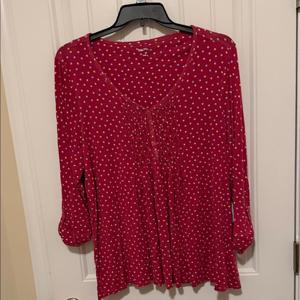 Kim Rogers Pink Polka Dot Blouse